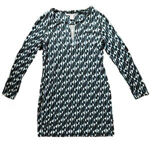 Diane von Furstenberg | Blue Geometric Print Silk Dress